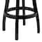 Armen Living Raleigh 30" Bar Height Swivel Barstool in Black Finish and Gray Faux Leather LCRABASIBLGR30 - alternate 7